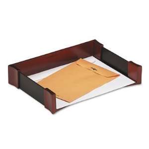 Rolodex 81759 Mahogany Wood & Black Faux Leather Lletter Ttray, 13 3 