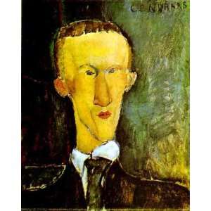     Amedeo Modigliani   24 x 30 inches   Portrait of Blaise Cendrars