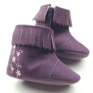 Baby Girls Purple Tassel Winter Shoes Boots 0 6m 8399  