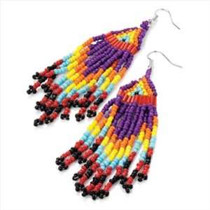  Bright Rainbow Beaded Drop Earrings AJ23522 Arts, Crafts 