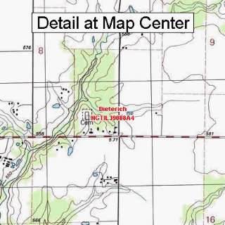  USGS Topographic Quadrangle Map   Dieterich, Illinois 