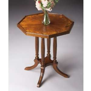    Masterpiece Olive Ash Burl Octagon Accent Table