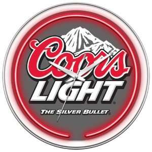 Silver Buffalo Coors Light Neon Wall Clock  Sports 