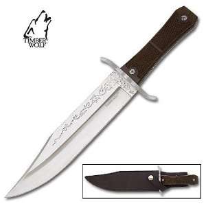  Timber Wolf Open Range Bowie Hunting Knife with Sheath 