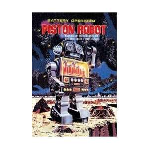  Battery Operated Piston Robot 12x18 Giclee on canvas