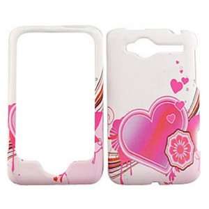  HTC Wildfire Pink Heart on White Hard Case/Cover/Faceplate 