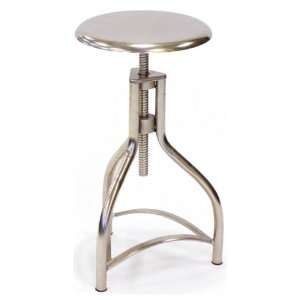  Brantley Industrial Loft Polished Steel Swivel Bar Stool 