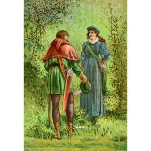  Robin Hood and Maid Marian 12x18 Giclee on canvas