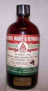 VINTAGE MEDICINE BOTTLE Red Dye MAGNUS MABEE & REYNARD  