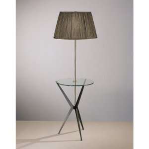 Robert Abbey Collin Black Shade Tray Table Floor Lamp