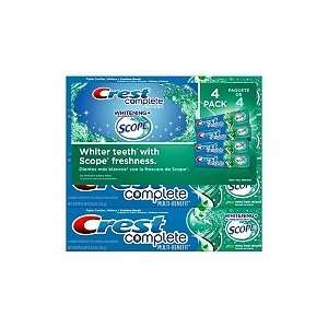 Crest Fluoride Activity Toothpaste, Extra Whitening, Clean Mint, 4 x 8 