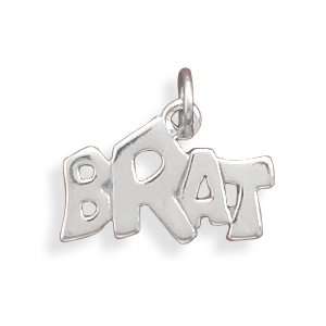 Sterling Silver BRAT Charm with 18 Steel Chain Jewelry 