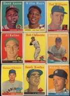 1958 topps baseball complete set 494 cards 1 495 card number 145 was