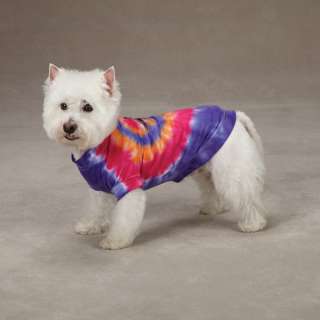 CASUAL CANINE BRIGHT TIE DYE PEACE SIGN DOG TEE / SHIRT  