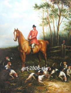 Original Animal Oil painting artHunting dogon canvas 30x40  