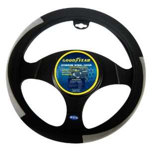  Goodyear GY SWC309 Black/Gray Steering Wheel Cover 