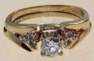 14k yellow gold .58ct diamond engagement ring wedding band wrap bridal 