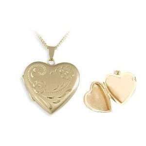  Ladies Designer 10 karat Yellow Gold Heart Locket with 16 