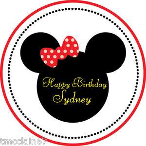 Minnie Mouse ears edible cake image   8 inch round  