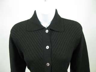 MARGARET OLEARY Black Wool Button Sweater Top Sz 2  
