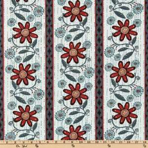  43 Wide Bryant Park Floral Stripe Light Blue Fabric By 