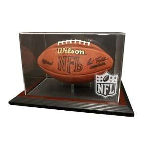  NFL Logo Gear Football Display Case with Mahogany Finish 