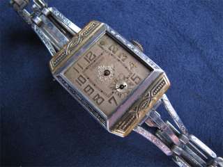 Vintage Art Deco Goering Wristwatch Gold Silver Metal  