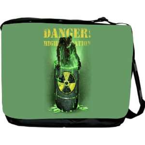  Green Radioactive Danger Design Messenger Bag   Book Bag 