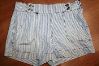 Hudson High Waist Pin Striped Shorts 31  