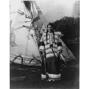  Mrs. Black Hawk,standing in front of tepee,Sioux Indian 
