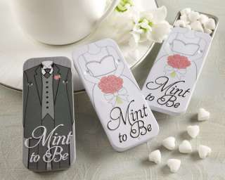 Mint to Be Heart Mints Bride Groom Tins Wedding Favors  