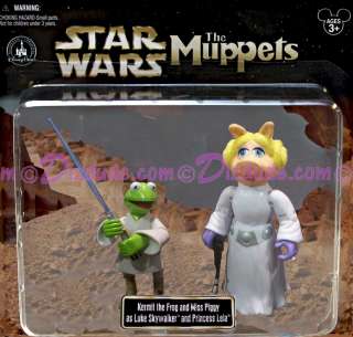 NEW Star Tours Kermit as Luke and Miss Piggy as Princess Leia Twin 