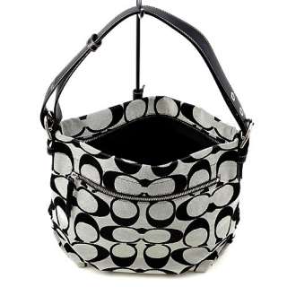 NWTCOACH Black/White 24CM SIGNATURE DUFFLE Bag Handbag Purse 15067 