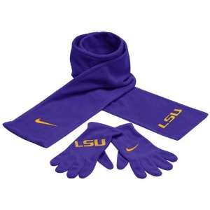  Nike LSU Tigers Purple Scarf & Glove Set Sports 