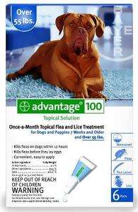 6Month Advantage Flea Control Blue For Dogs over 55lbs  