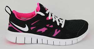 Nike Free Run 2.0 (GS) Black/White Pink Flash  