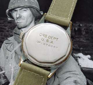 Fine Old Antique Original WWII Elgin Military Ordnance Wristwatch 
