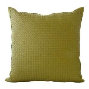Lance Wovens Watercolor Avocado Leather Pillow 