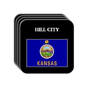 US State Flag   HILL CITY, Kansas (KS) Set of 4 Mini Mousepad Coasters
