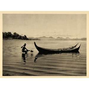  1929 Sri Lanka Weir Dam Polonnaruwa Boat Fishing 