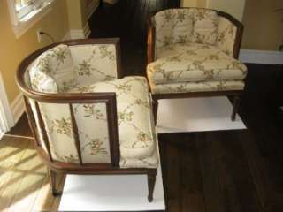   Vintage Mid Century Modern French Provincial Floral Occasional Chairs