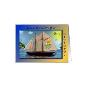  Birthday   34th / Sail Boat Card Toys & Games
