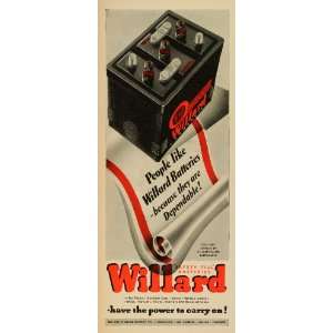  1944 Ad Willard Storage Batteries Automotive World War II 