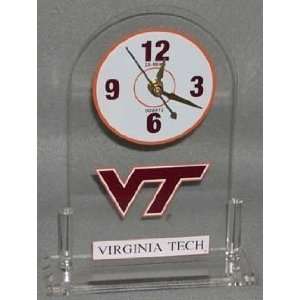  Tech Hokies Clear Desk Clock NCAA College Athletics Fan Shop Sports 