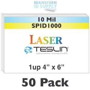  Laser Teslin® Paper   4 x 6   1 Up Perforated   50 