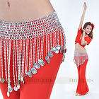BELLY DANCE SILVER COIN COSTUME BRACELETS CUFF BANGLE NEW  