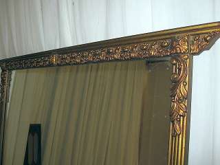   Mirror w Empire Style Frame Gold Gilt Great Condition Gesso over Wood