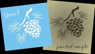 New Stencil Shape S202(A G) ~ Mountain Lodge Pine Cone with pine 