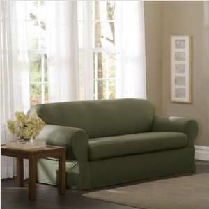   Carter Stretch Separate Seat Sofa Slipcover in Olive