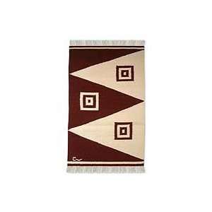  NOVICA Wool rug, Moche Zigzag (2x3)